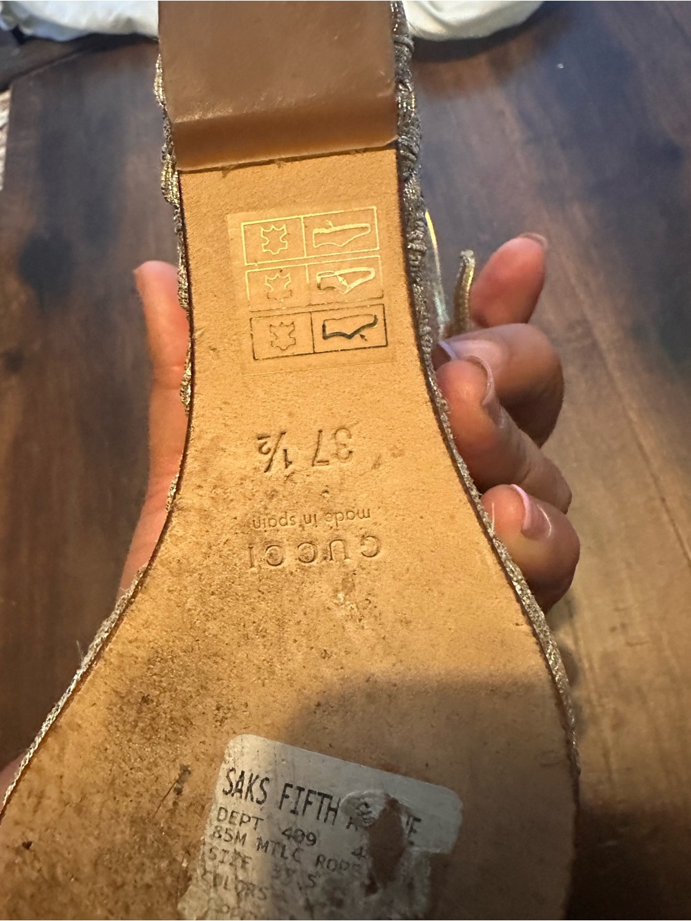 Gucci Metallic Gold Espadrille Wedge Sandal - Picture 4 of 4